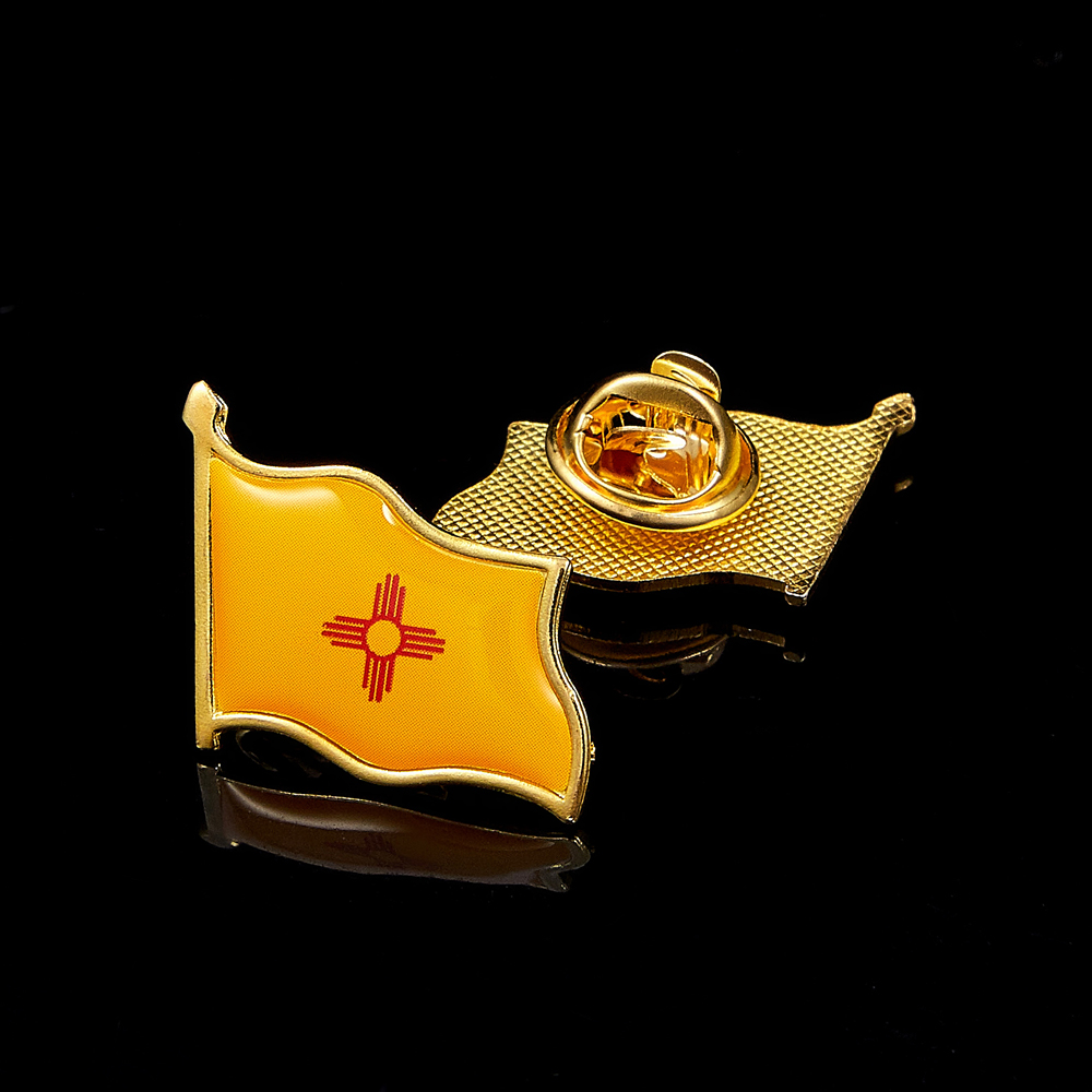 Brooch Pin Gold - USA State of New Mexico Flag