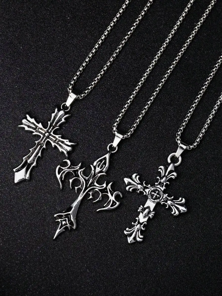 Women Accessories Chain - 1pc Vintage Gothic Style Cross Pendant