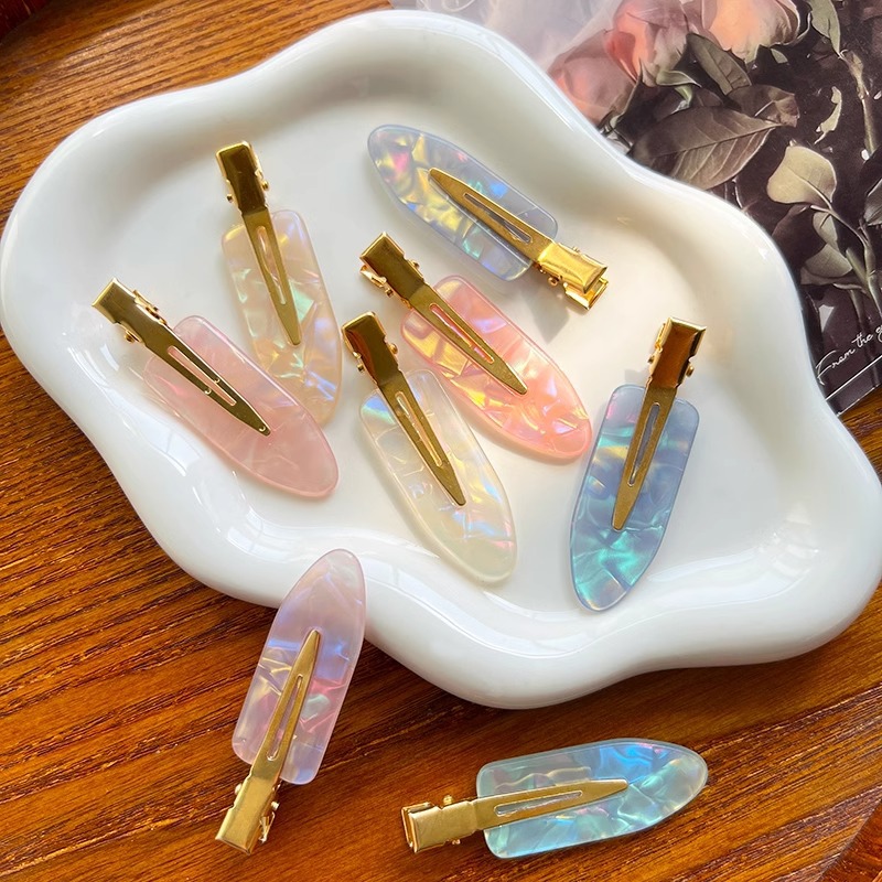 Women Accessories Online - Iridescent Acetate Seamless Hair Clips for
