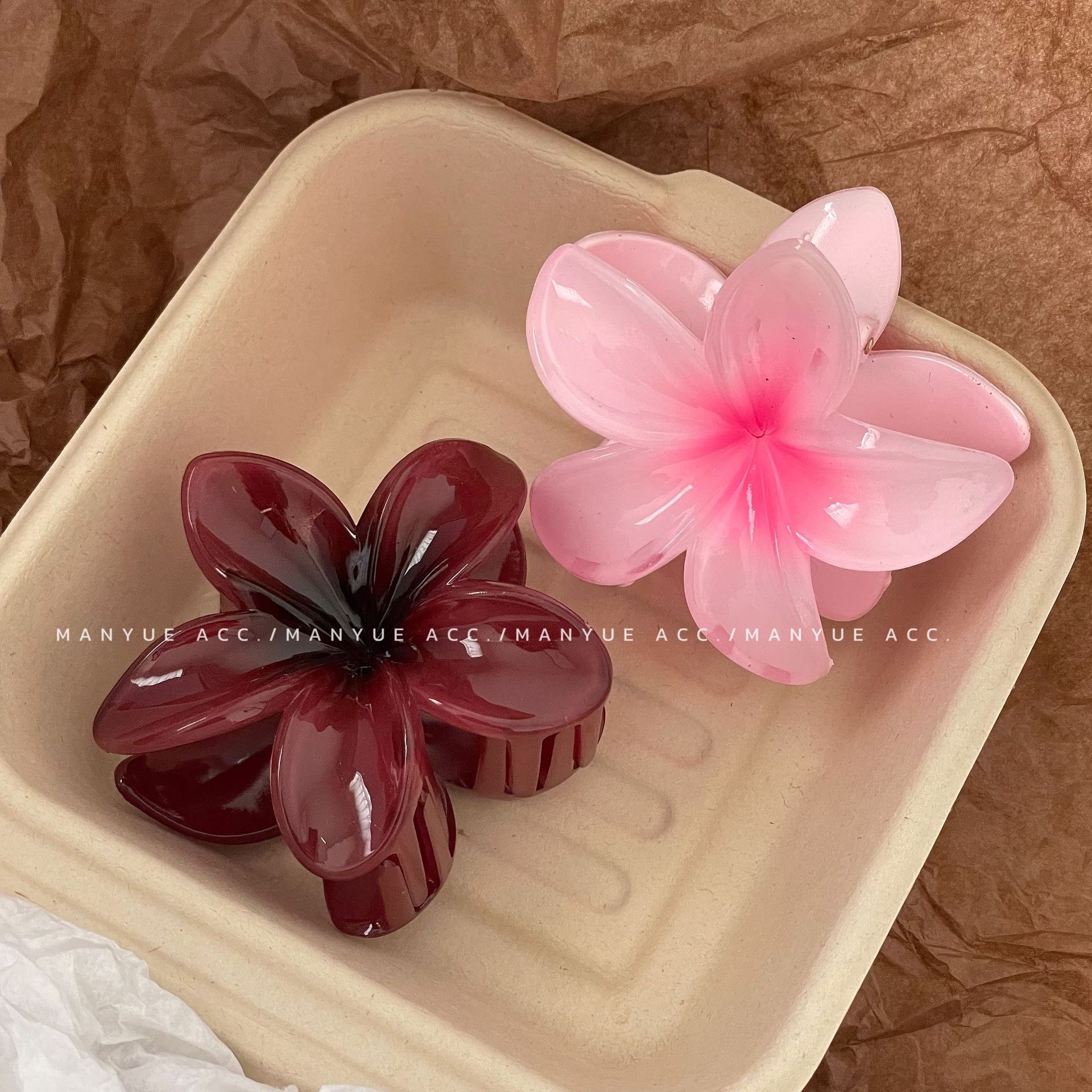 Hair Claw Clip Set - Hawaiian Gradient Hair Clips Flower Hair