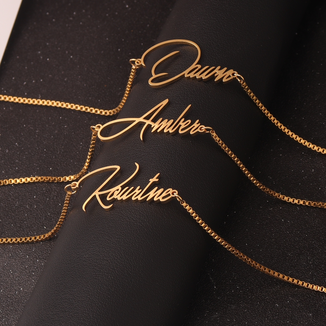 Women Accessories Gift Box - Personalised Gold Name Necklace with Box
