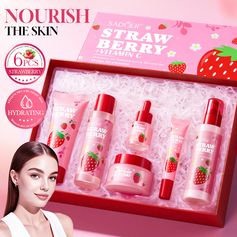Women Accessories Gift Box - 6pcs/Set Strawberry VC Care Sets Face