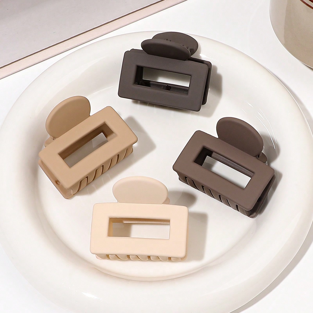 Hair Claw Clip Set - 4Pcs Matte Hair Claw Clips for