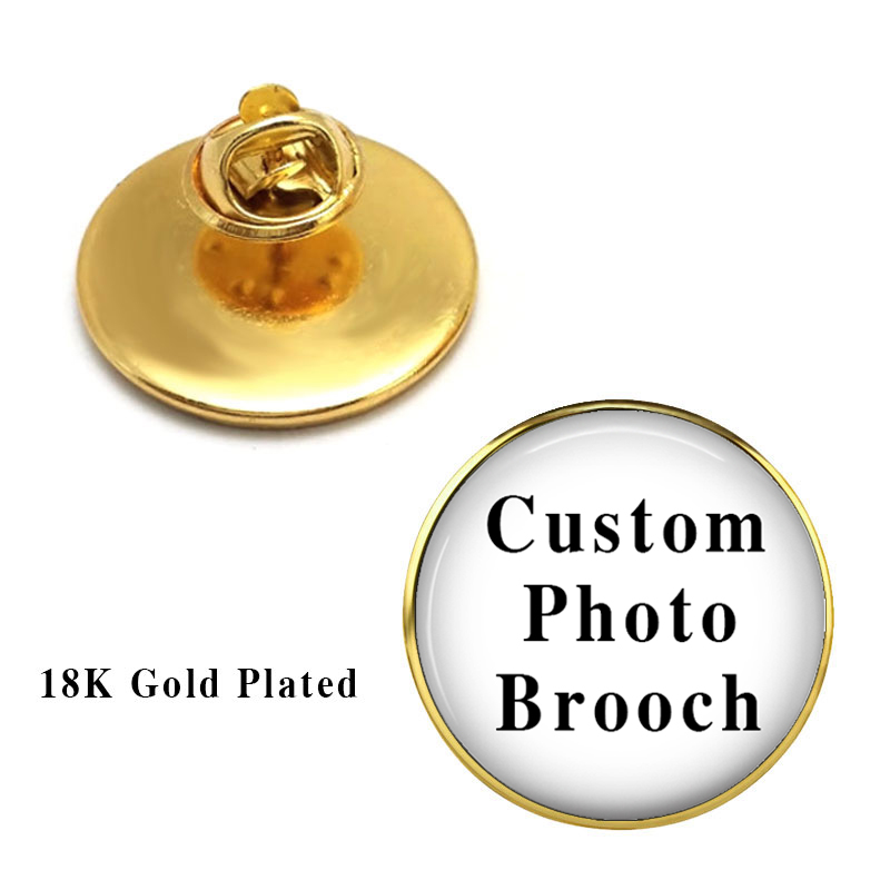 Brooch Pin Gold - Personalized Photo Custom pictures Brooches Men