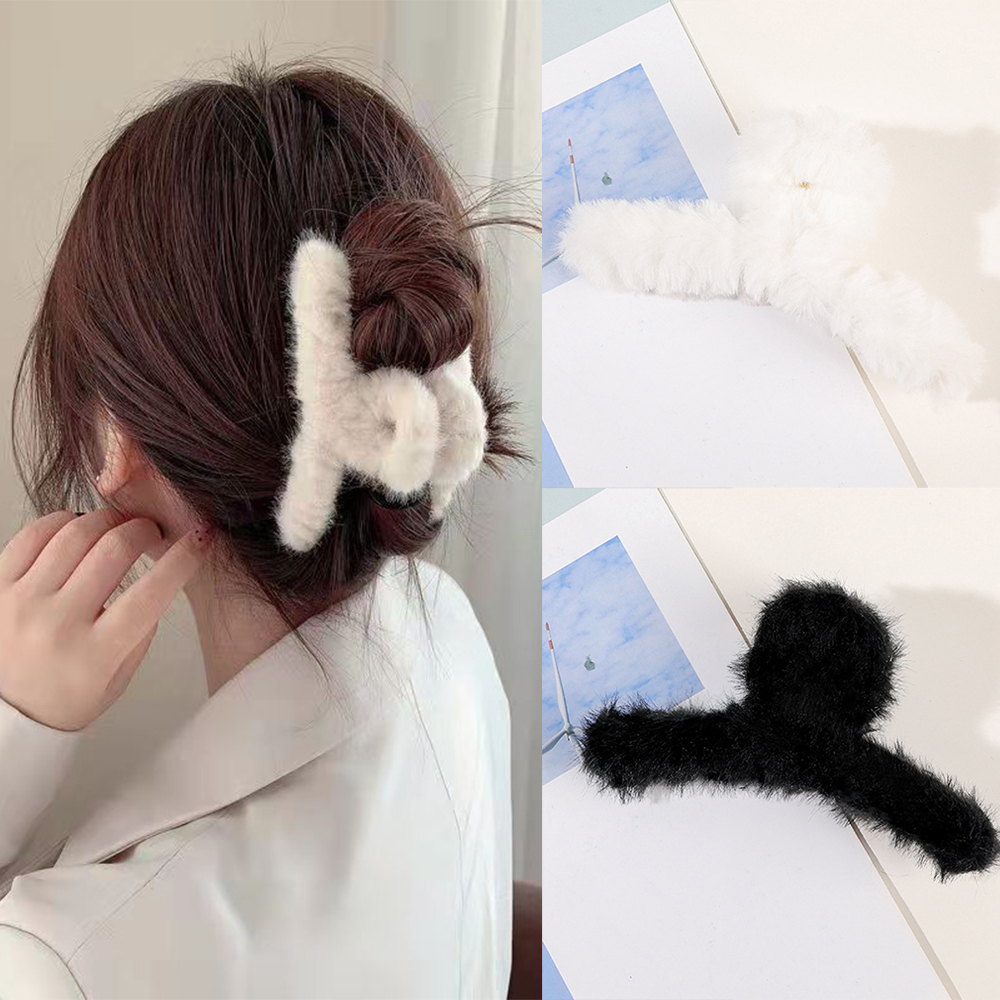 Winter Plush Hair Claw Elegant - Hair Claw Clip Set บทวิจารณ์และราคา