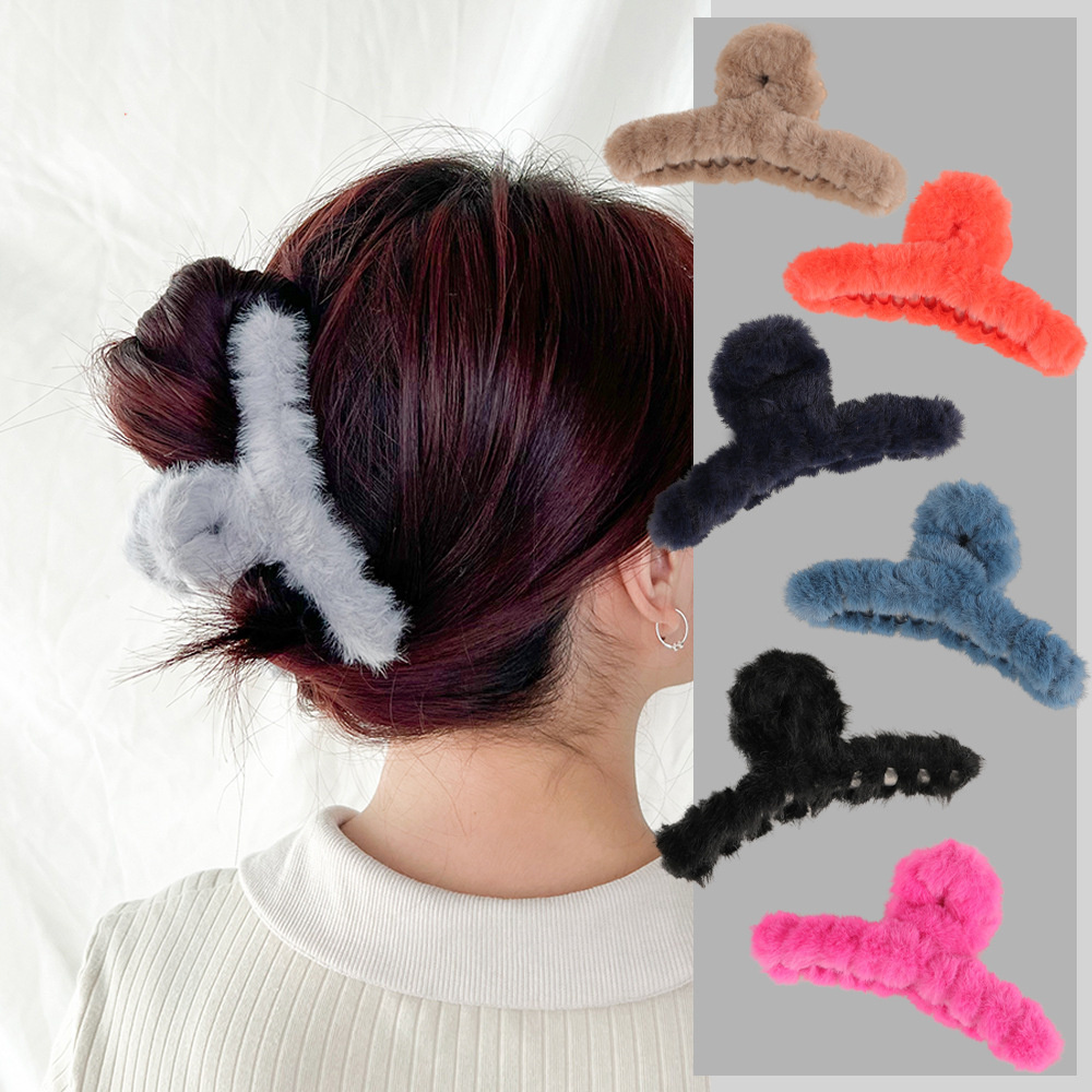 Winter Plush Hair Claw Elegant - Hair Claw Clip Set บทวิจารณ์และราคา