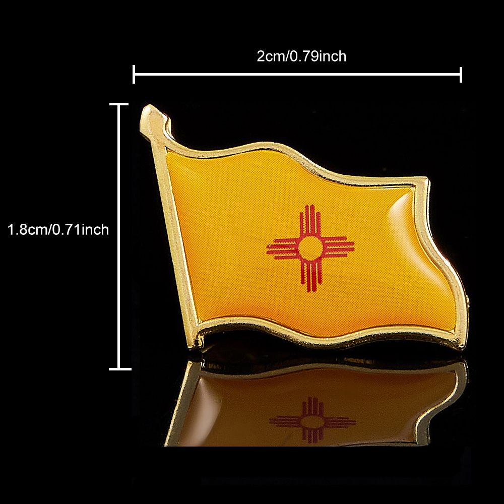 USA State of New Mexico Flag C - Brooch Pin Gold บทวิจารณ์และราคา