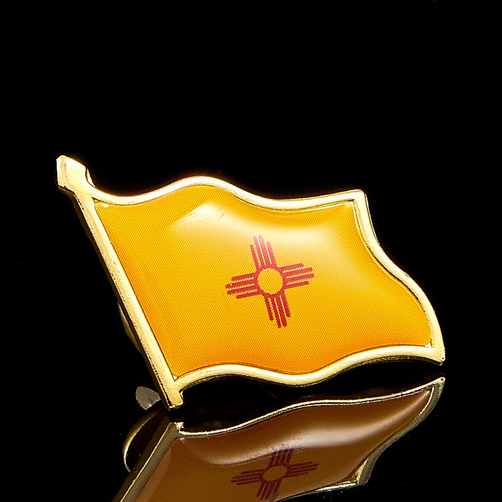 USA State of New Mexico Flag C - Brooch Pin Gold บทวิจารณ์และราคา