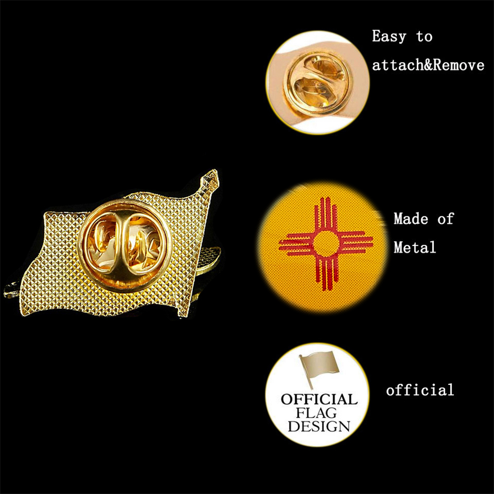 USA State of New Mexico Flag C - Brooch Pin Gold บทวิจารณ์และราคา