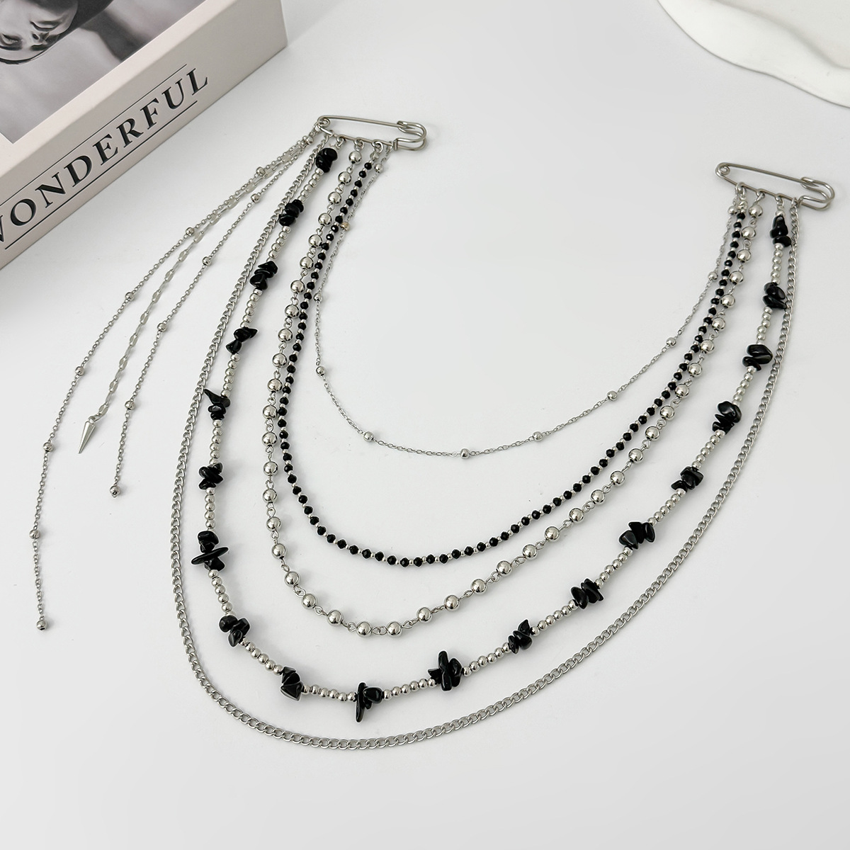 Punk Hip Hop Long Crystal Broo - Women Accessories Chain บทวิจารณ์และราคา