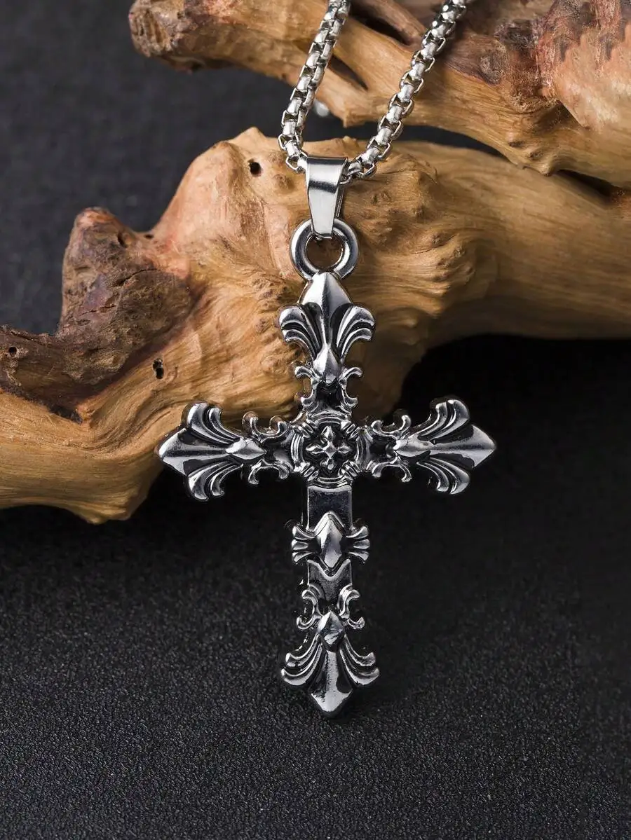 1pc Vintage Gothic Style Cross - Women Accessories Chain บทวิจารณ์และราคา
