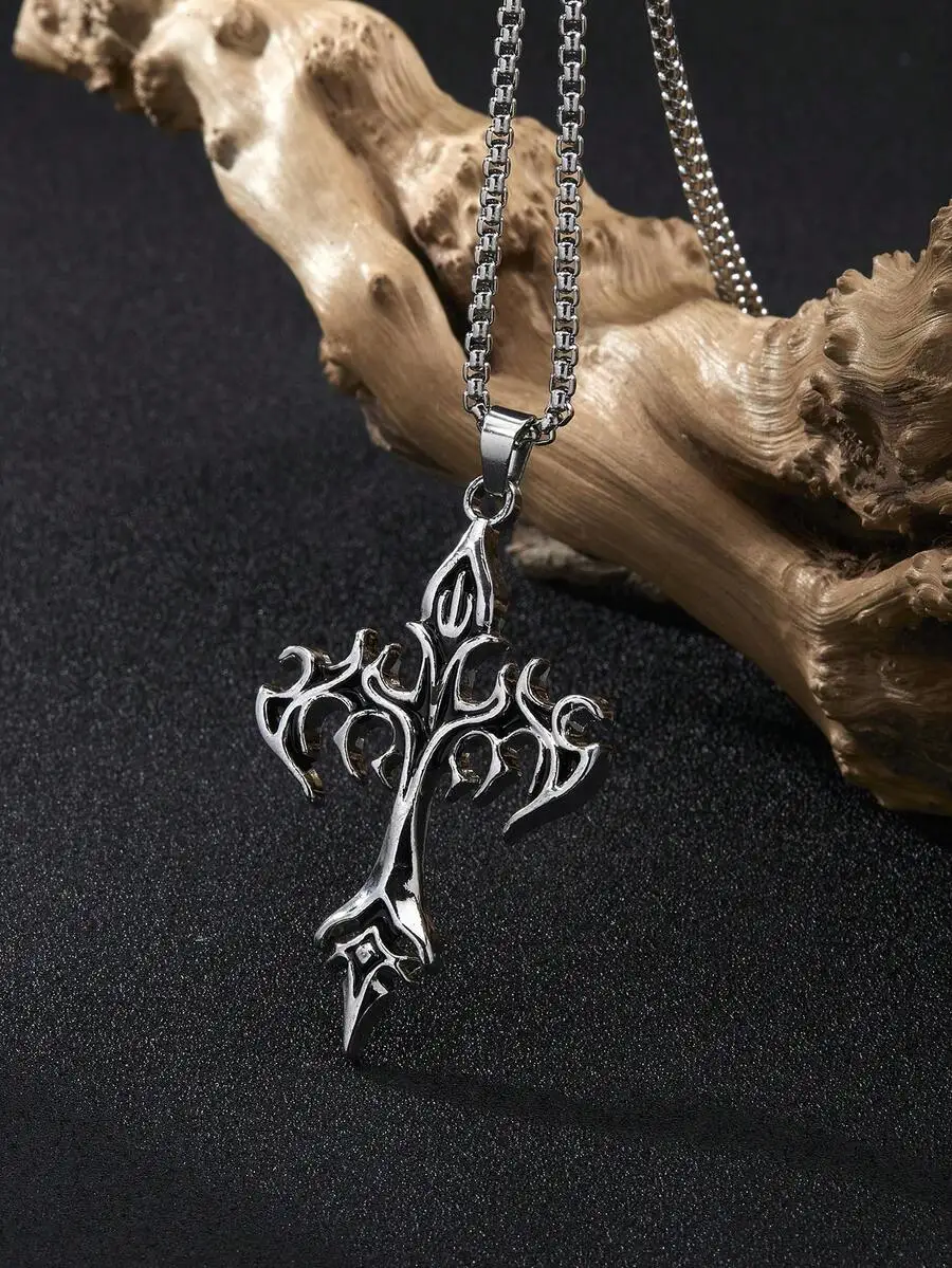 1pc Vintage Gothic Style Cross - Women Accessories Chain บทวิจารณ์และราคา