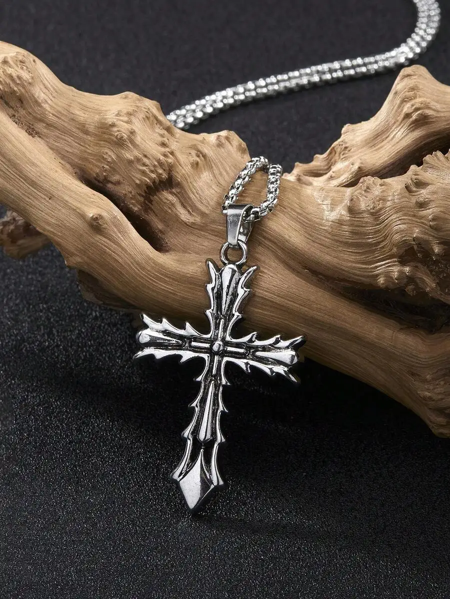 1pc Vintage Gothic Style Cross - Women Accessories Chain บทวิจารณ์และราคา