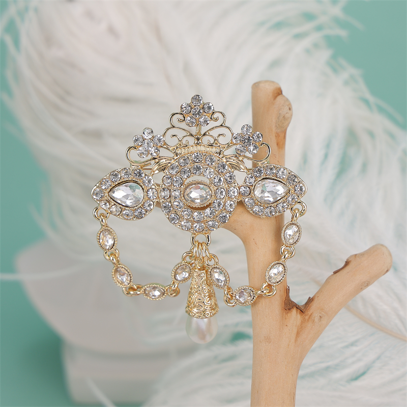 Bridal Brooch Jewelry Floral D - Brooch Pin Gold บทวิจารณ์และราคา