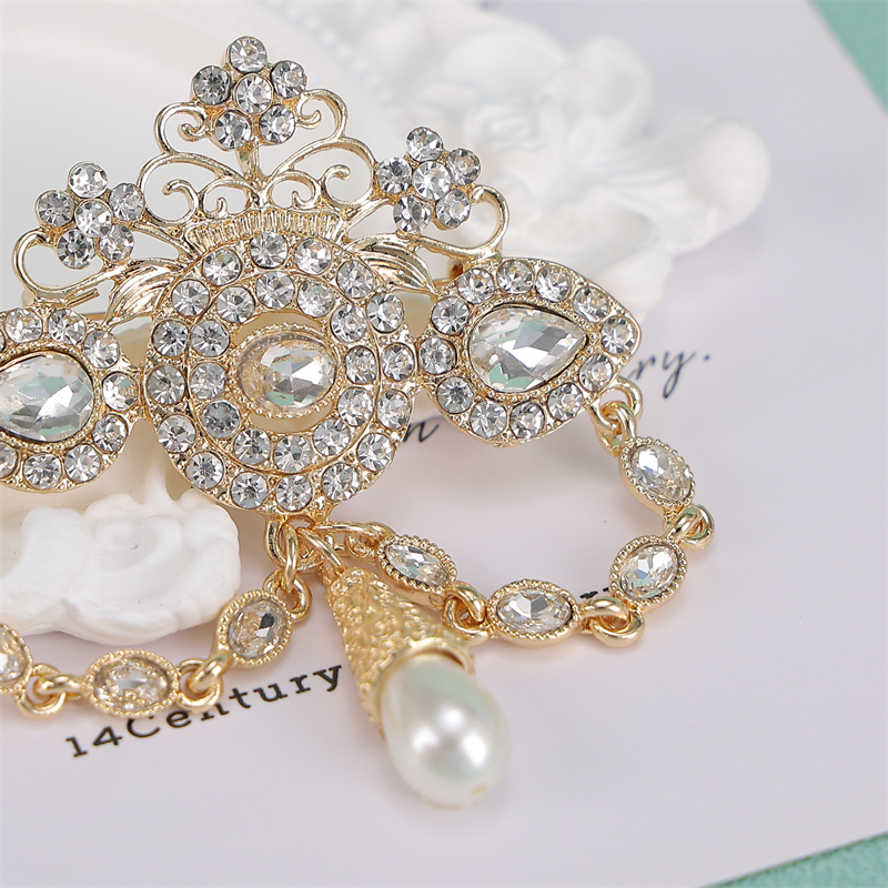 Bridal Brooch Jewelry Floral D - Brooch Pin Gold บทวิจารณ์และราคา