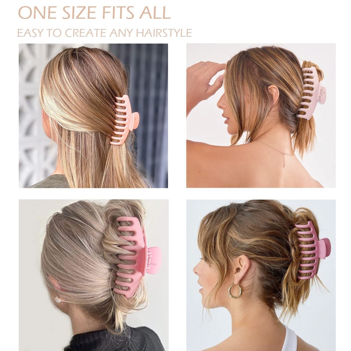 12Pcs Neutral Tone Plastic Hai - Hair Claw Clip Set บทวิจารณ์และราคา