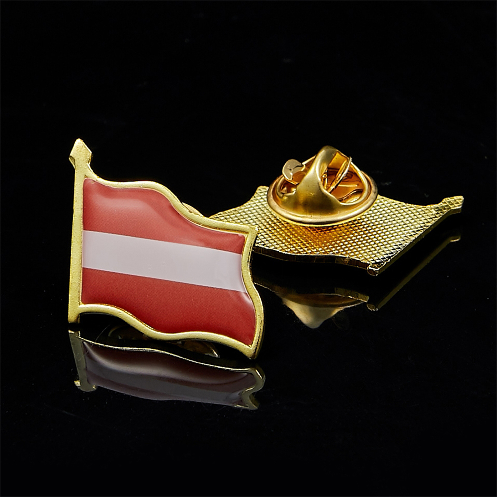 Austria Waving National Epoxy  - Brooch Pin Gold บทวิจารณ์และราคา