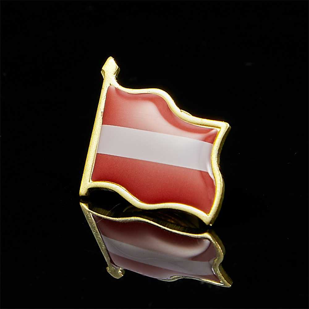 Austria Waving National Epoxy  - Brooch Pin Gold บทวิจารณ์และราคา