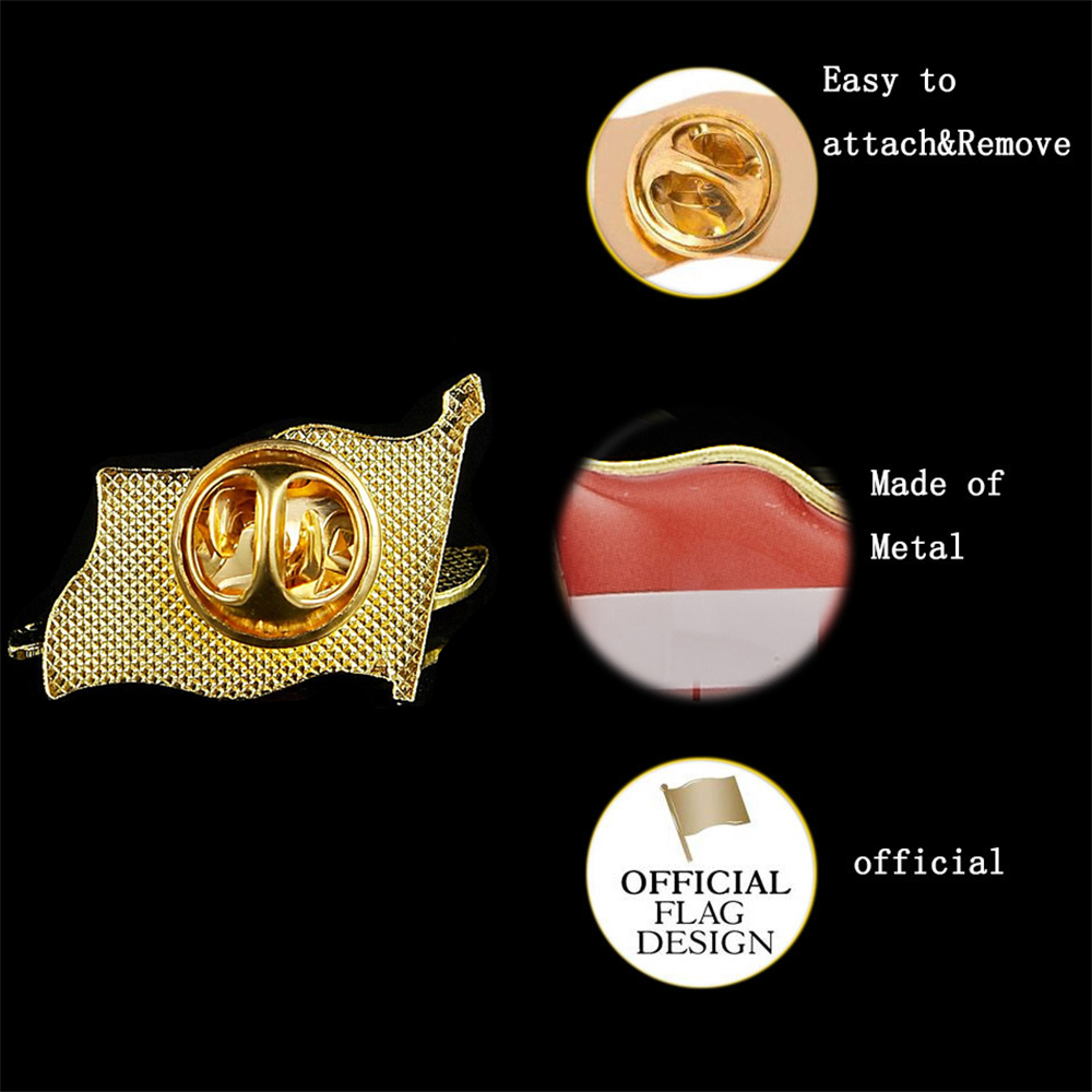 Austria Waving National Epoxy  - Brooch Pin Gold บทวิจารณ์และราคา