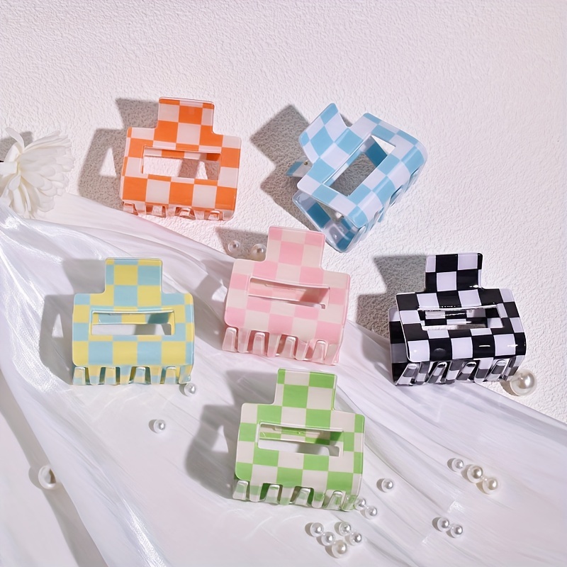 1 set of women's plaid hollowa - Hair Claw Clip Set บทวิจารณ์และราคา