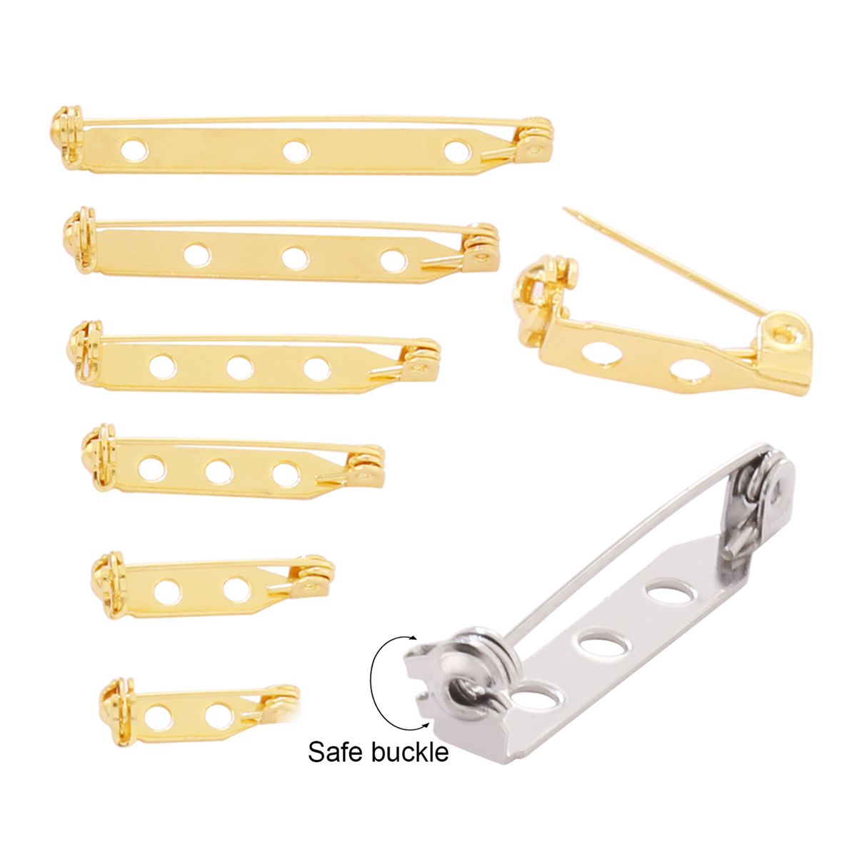 10pcs 17-45mm Brooch Clip Base - Brooch Pin Gold บทวิจารณ์และราคา