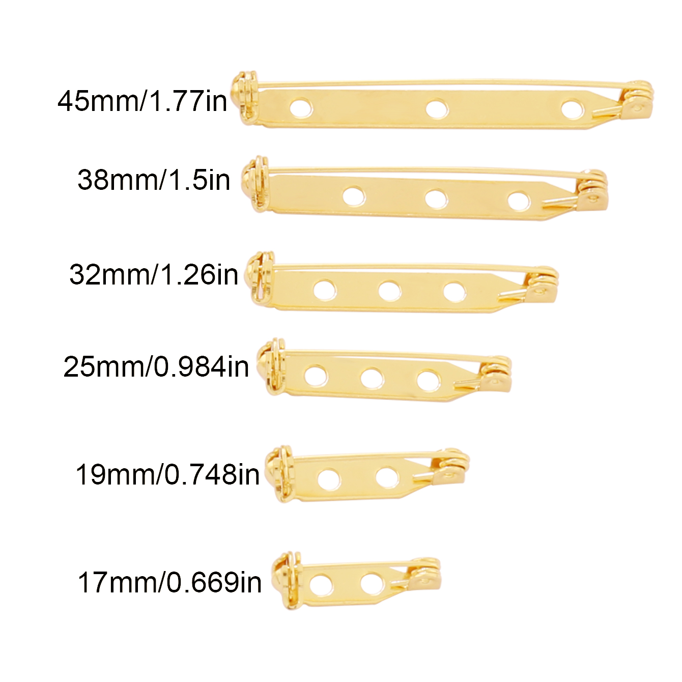 10pcs 17-45mm Brooch Clip Base - Brooch Pin Gold บทวิจารณ์และราคา