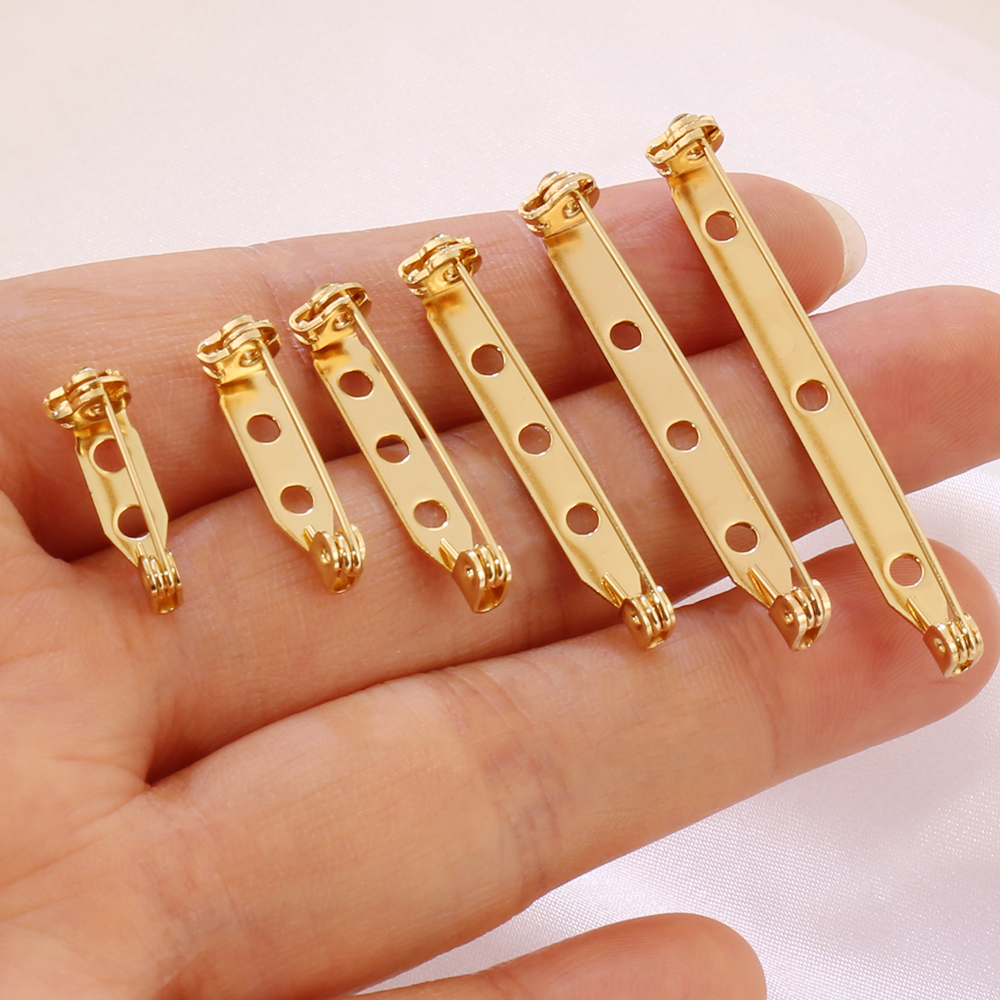 10pcs 17-45mm Brooch Clip Base - Brooch Pin Gold บทวิจารณ์และราคา