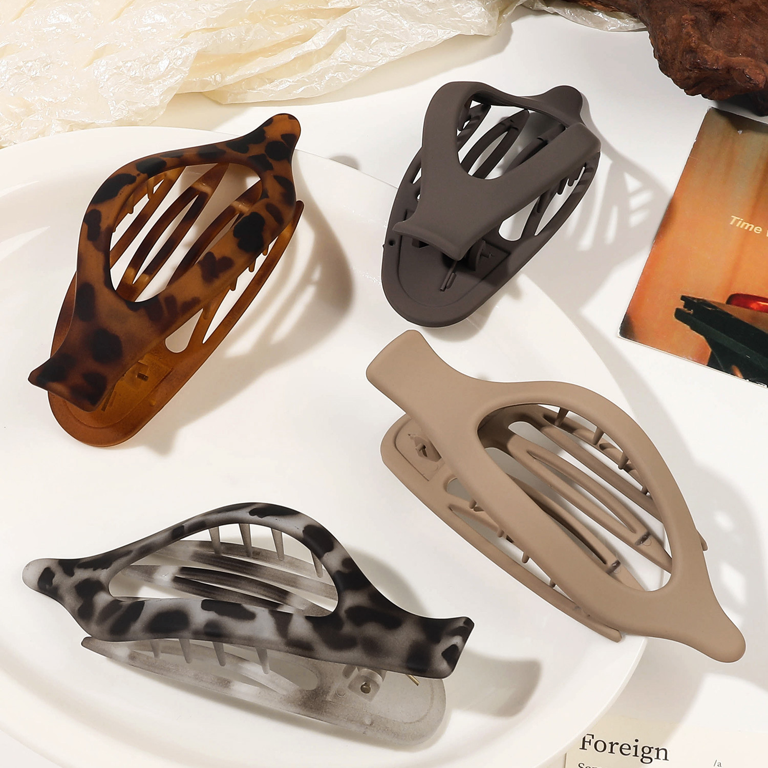 Matte Hair Claw Clip Barrette  - Hair Claw Clip Set บทวิจารณ์และราคา