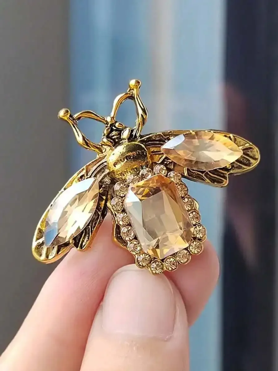 1pc Vintage Baroque Bee Brooch - Brooch Pin Gold บทวิจารณ์และราคา