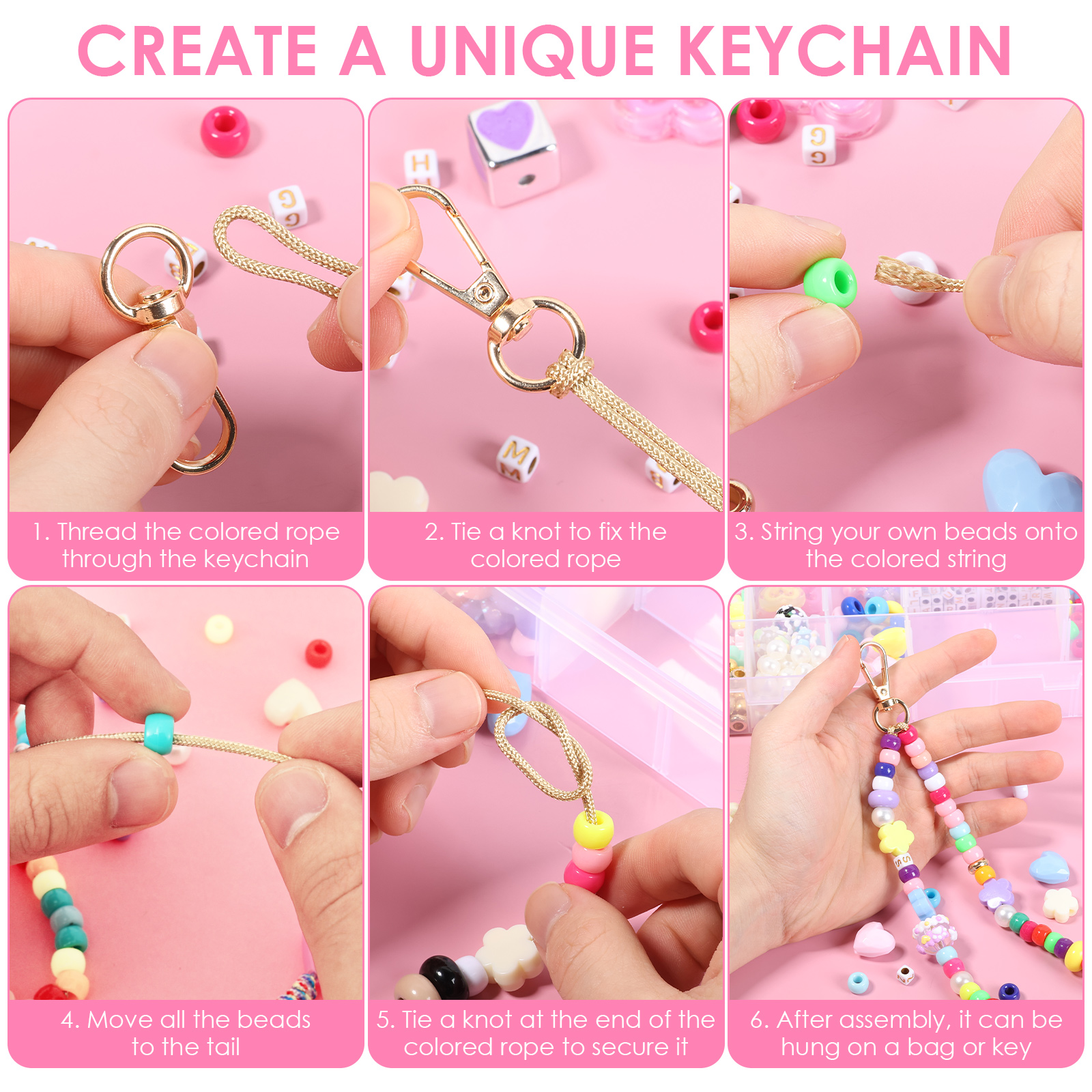 421PCS Beaded Keychain Making  - Women Accessories Chain บทวิจารณ์และราคา