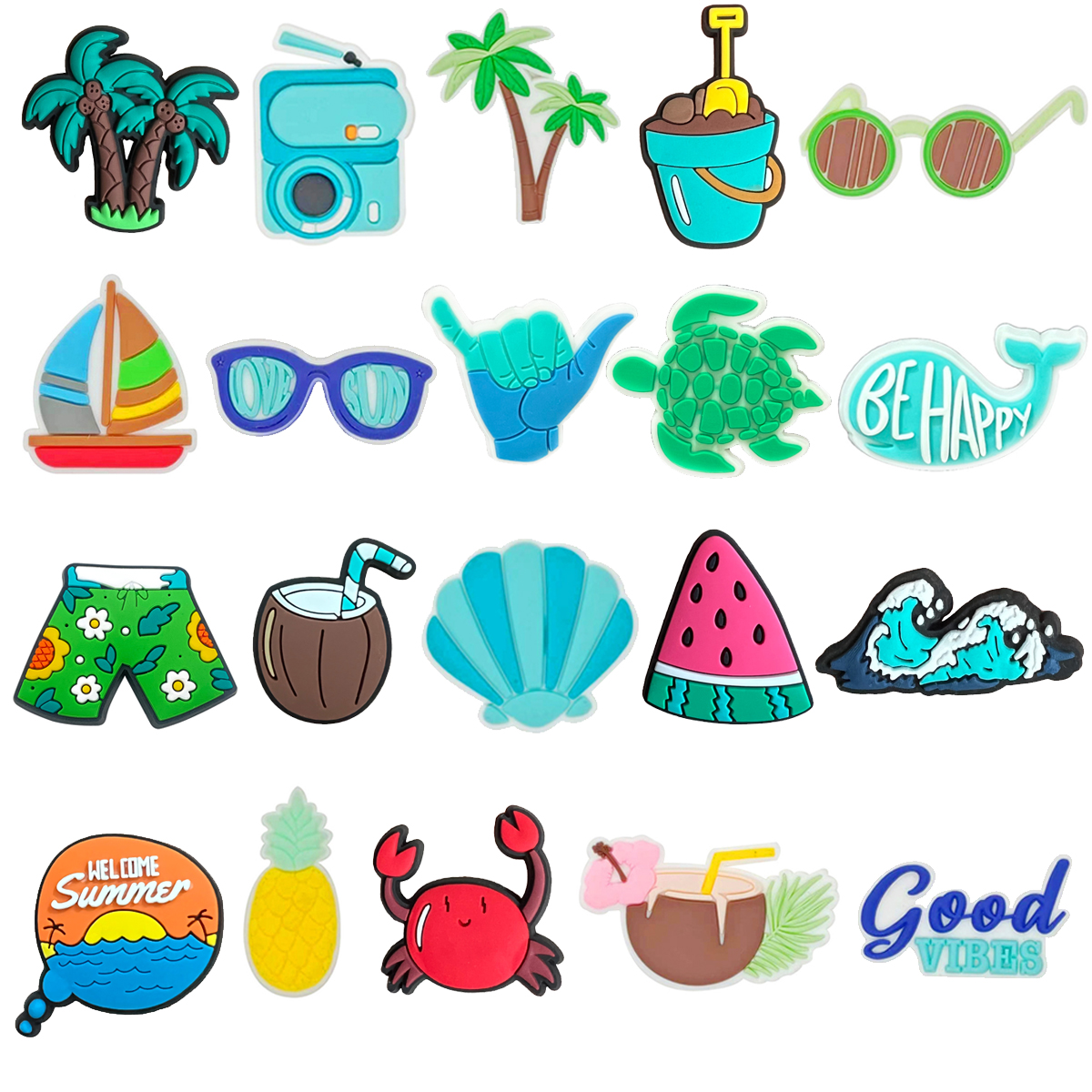 Summer Beach Coco Shoe Charms  - Women'S Accessories For Crocs บทวิจารณ์และราคา