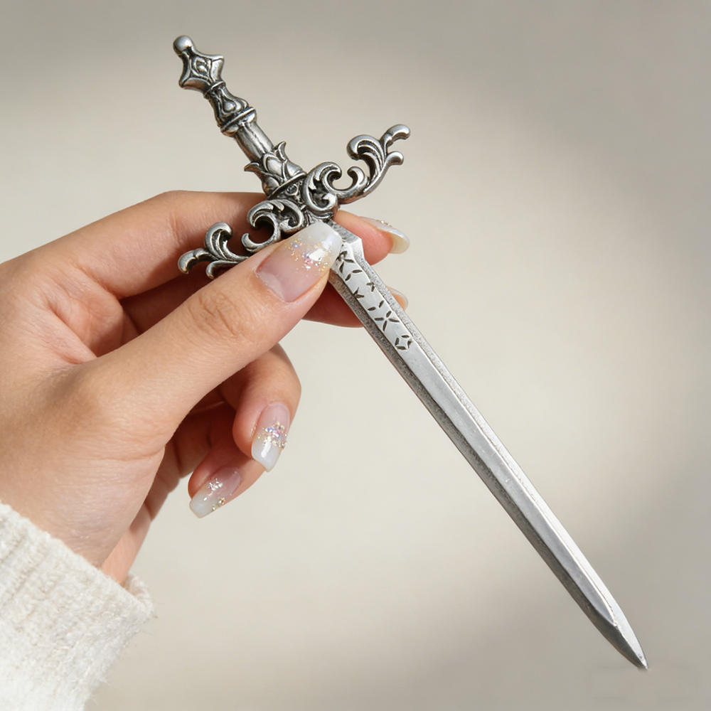 1pc Silver-Tone Sword Hair Sti - Women'S Accessories Designer บทวิจารณ์และราคา