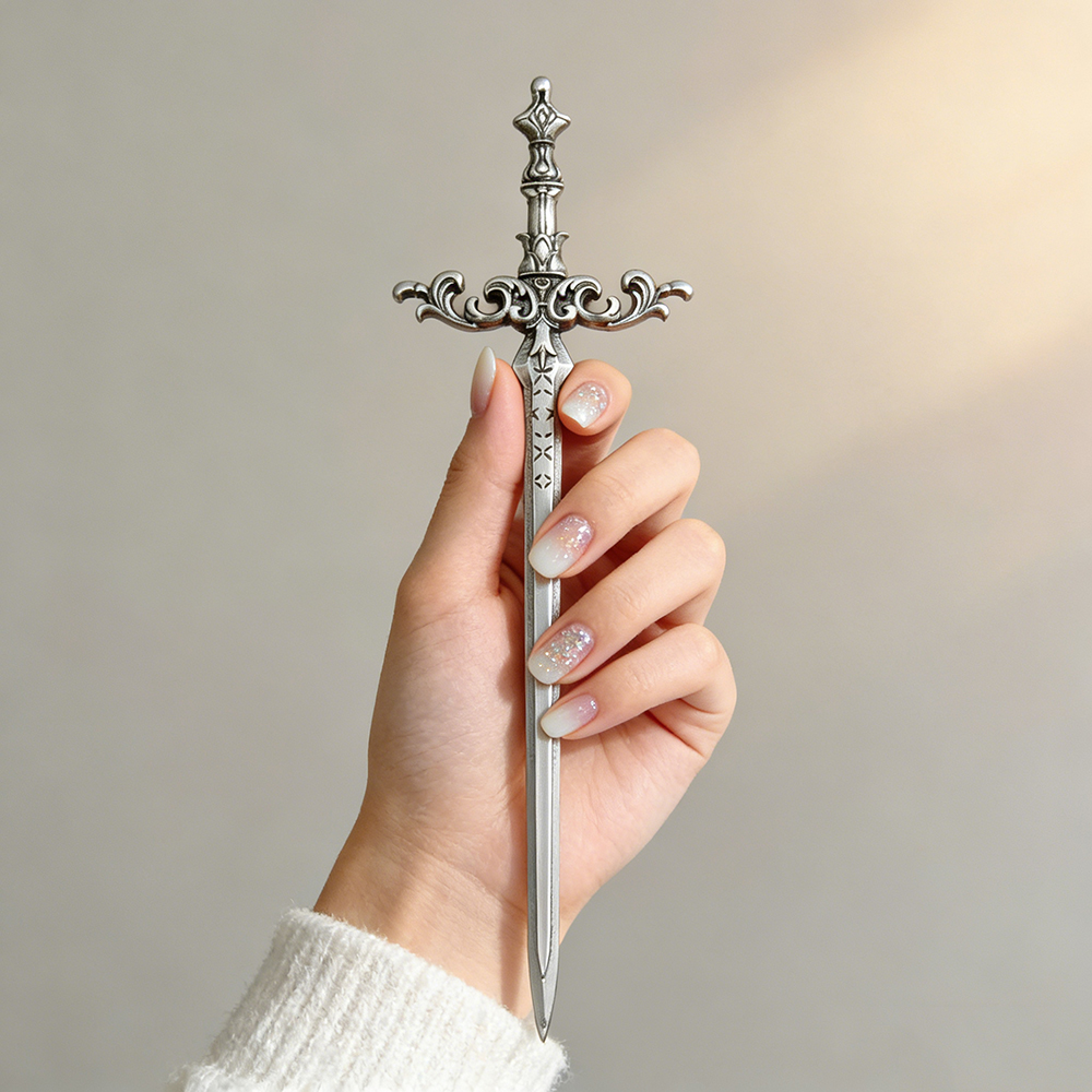 1pc Silver-Tone Sword Hair Sti - Women'S Accessories Designer บทวิจารณ์และราคา