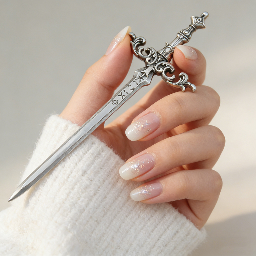 1pc Silver-Tone Sword Hair Sti - Women'S Accessories Designer บทวิจารณ์และราคา