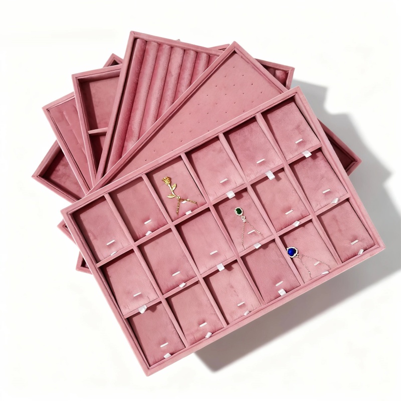 Velvet Jewelry Organizer Trays - Women Accessories Display บทวิจารณ์และราคา