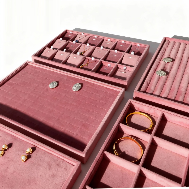 Velvet Jewelry Organizer Trays - Women Accessories Display บทวิจารณ์และราคา