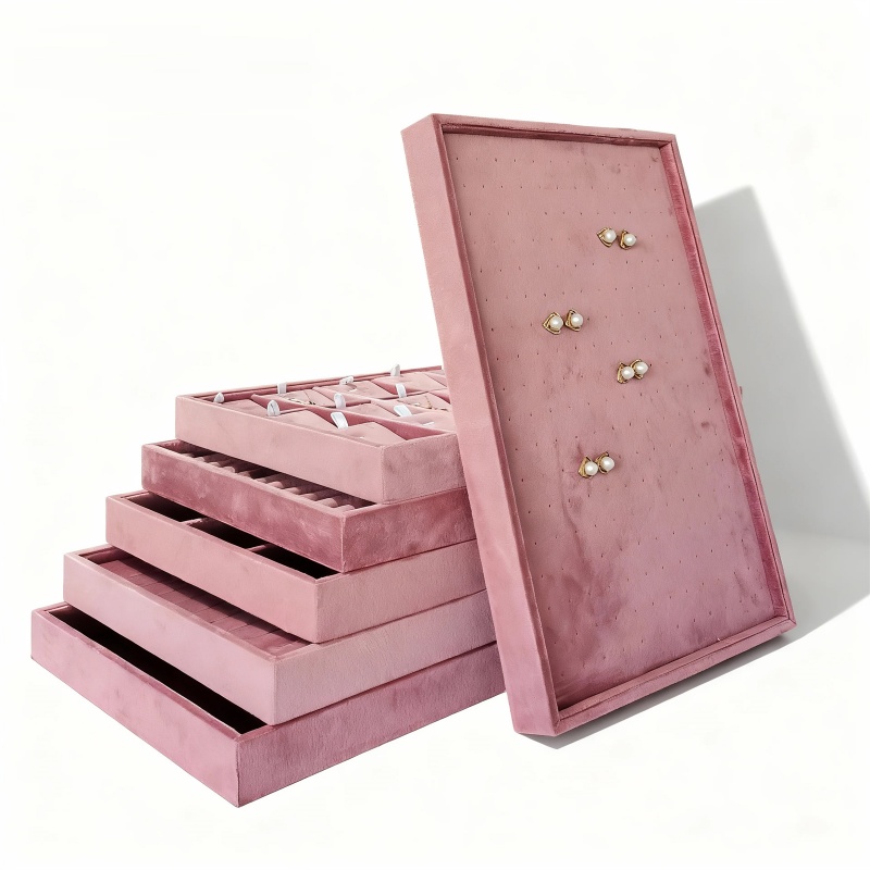 Velvet Jewelry Organizer Trays - Women Accessories Display บทวิจารณ์และราคา