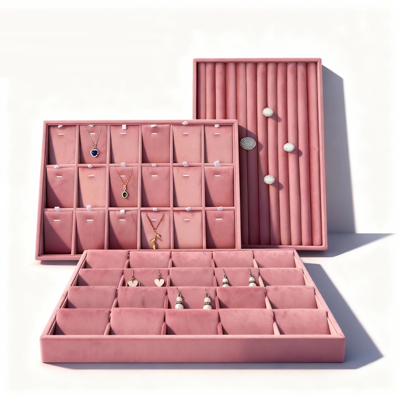 Velvet Jewelry Organizer Trays - Women Accessories Display บทวิจารณ์และราคา