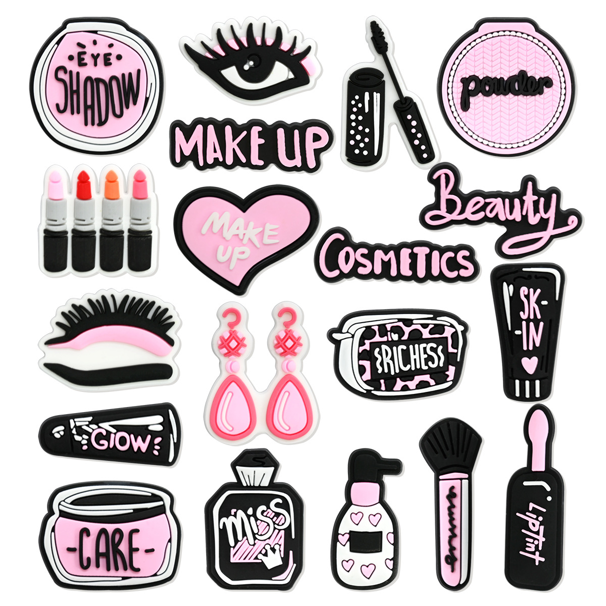 Pink Beauty Makeup Shoe Charms - Women'S Accessories For Crocs บทวิจารณ์และราคา