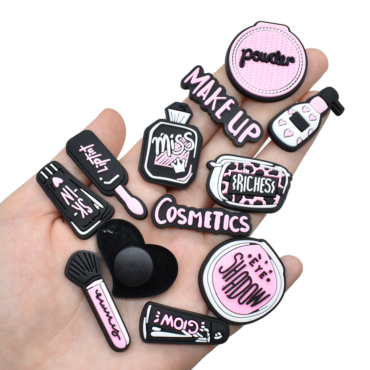 Pink Beauty Makeup Shoe Charms - Women'S Accessories For Crocs บทวิจารณ์และราคา
