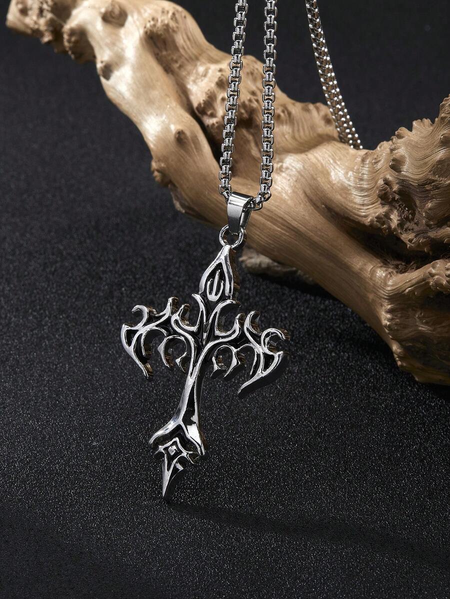 1pc Vintage Gothic Style Cross - Women Accessories Chain บทวิจารณ์และราคา