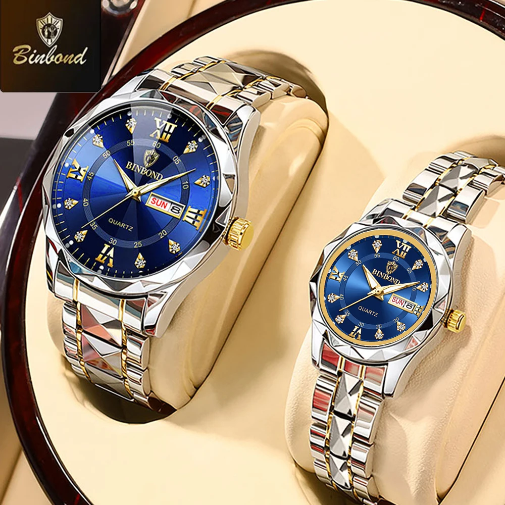 BINBOND 2pcs/Set Couple Watche - Women Accessories Display บทวิจารณ์และราคา