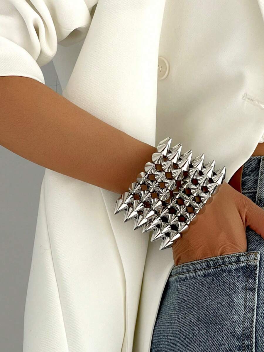 2pcs punk-style ABS rivet brac - Women Accessories Bracelet บทวิจารณ์และราคา