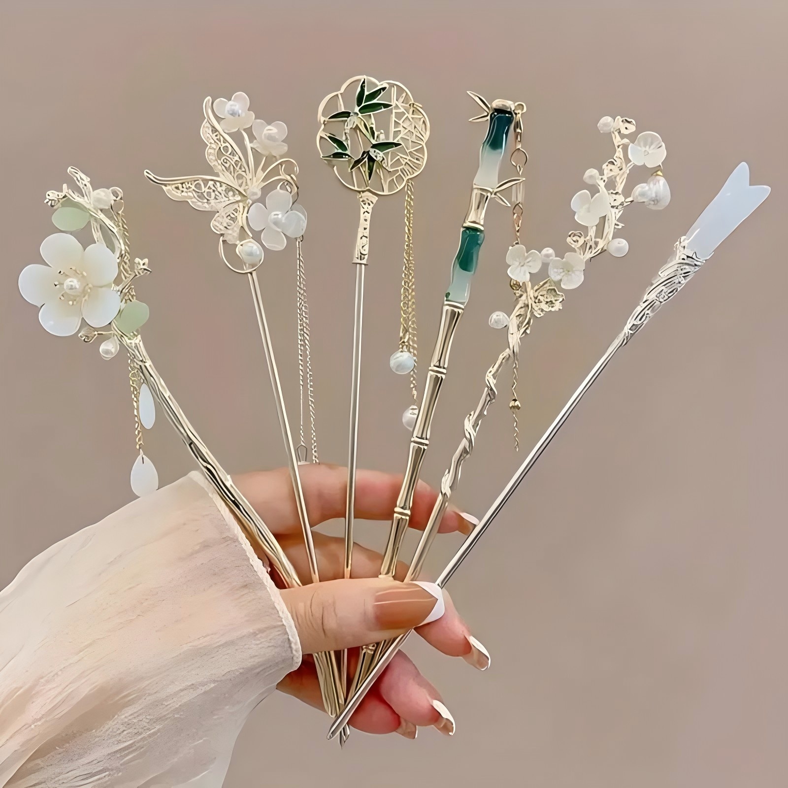1/6pcs Elegant Chinese Style T - Women'S Accessories Designer บทวิจารณ์และราคา