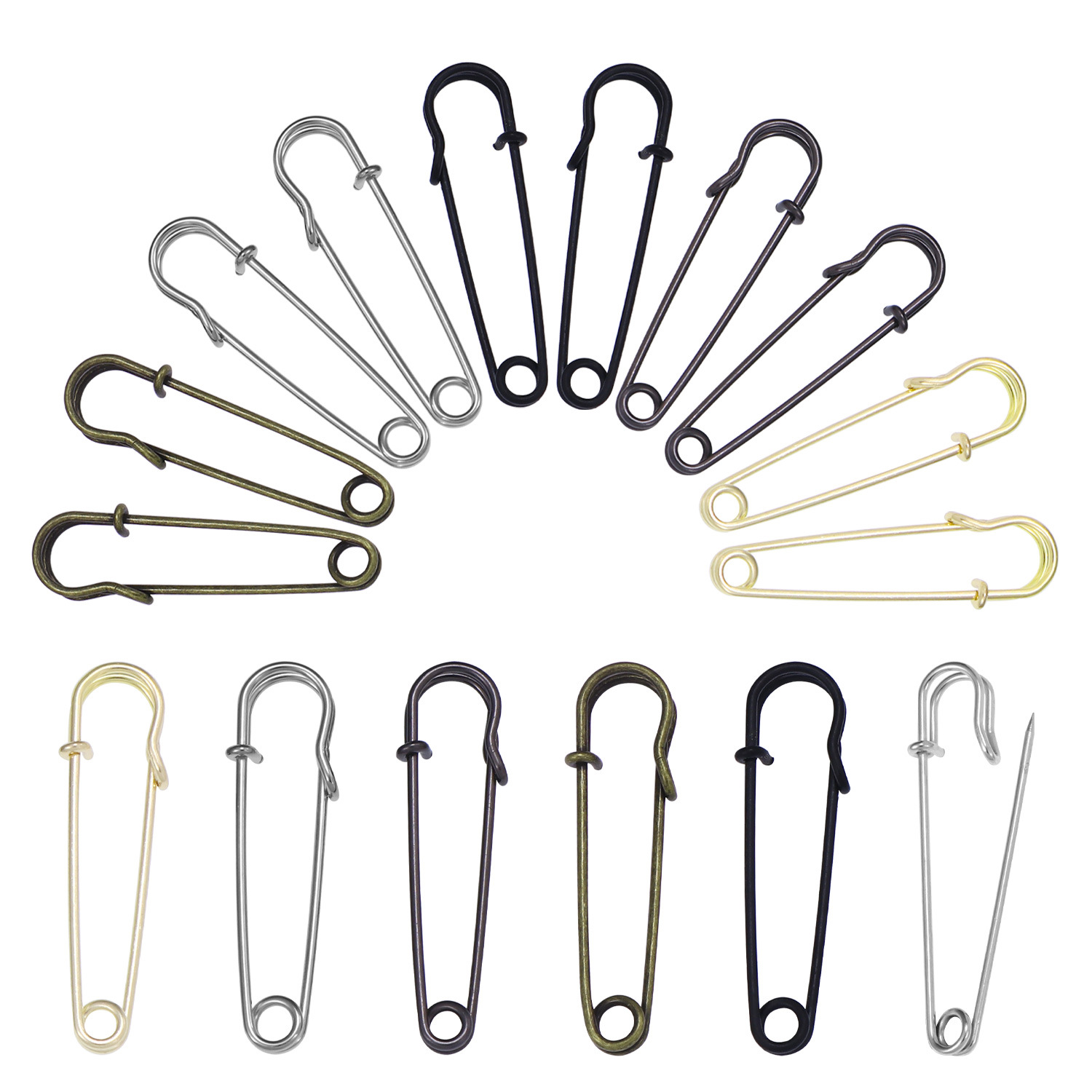 20Pcs 50mm Metal Safety Pins S - Brooch Pin Gold บทวิจารณ์และราคา