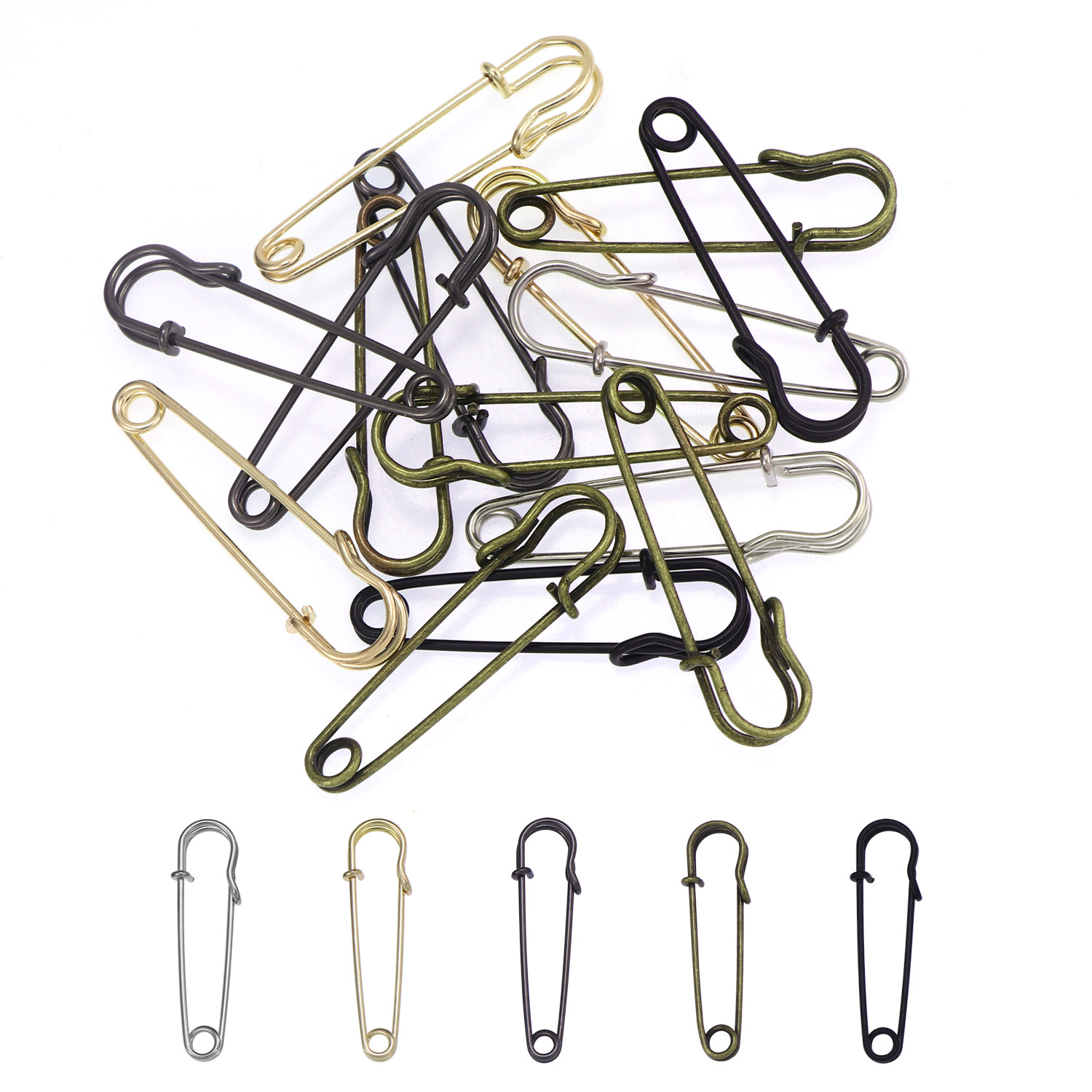 20Pcs 50mm Metal Safety Pins S - Brooch Pin Gold บทวิจารณ์และราคา