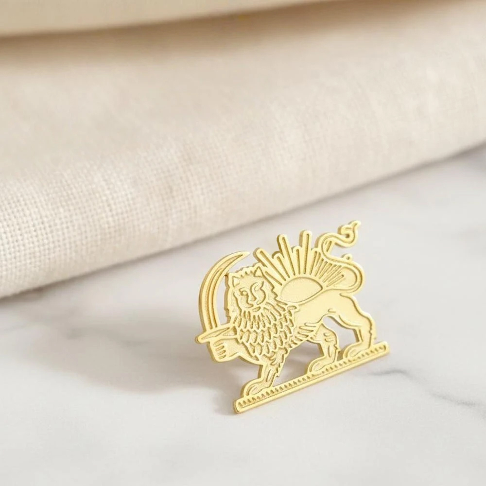 HIPEE Iran Lion Sun Pin Brooch - Brooch Pin Gold บทวิจารณ์และราคา