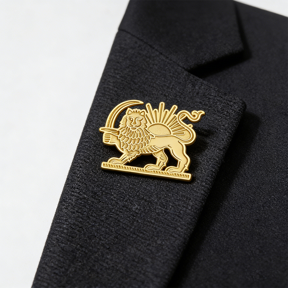 HIPEE Iran Lion Sun Pin Brooch - Brooch Pin Gold บทวิจารณ์และราคา