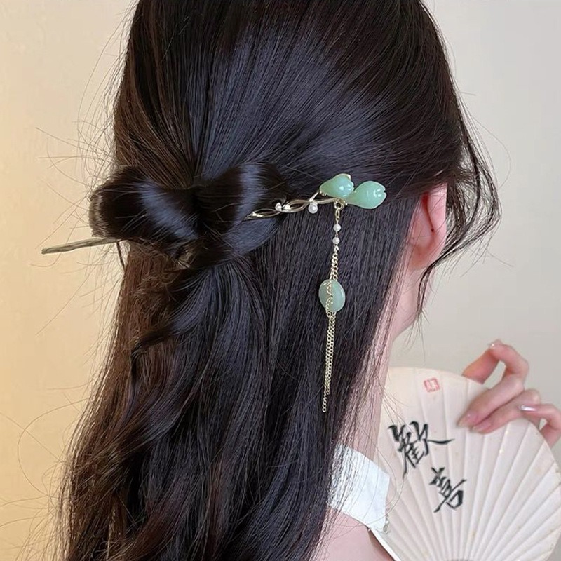 1pc Elegant Chinese Style Gree - Women'S Accessories Designer บทวิจารณ์และราคา