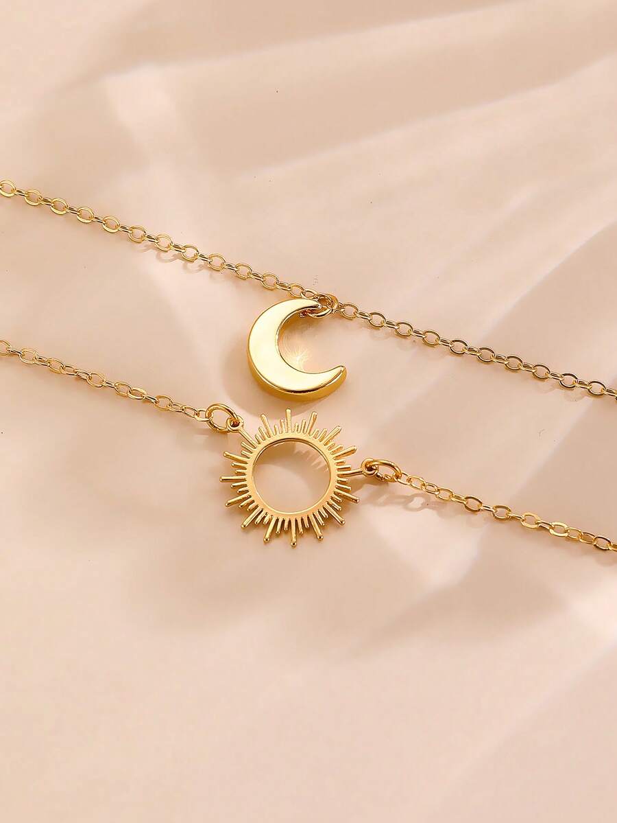 2pcs Sun & Moon Design Anklet  - Women'S Accessories Designer บทวิจารณ์และราคา